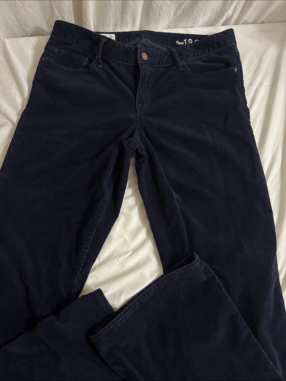 GAP  Dark Navy Corduroy Pants tall classic long legs pockets, Versatile H
